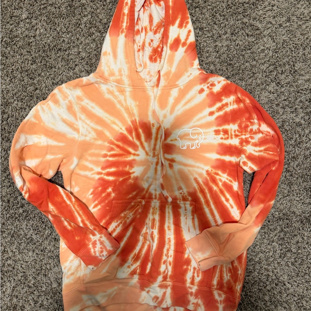 Ivory Ella Orange Tie-Dye Hoodie